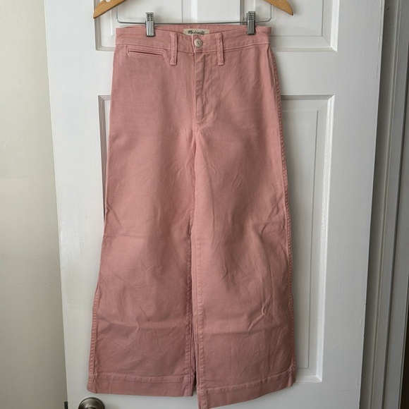 Madewell Women’s Jeans. The Ettie High-Rise Crop Wide-Leg Jeans. Pink. - Picture 1 of 3